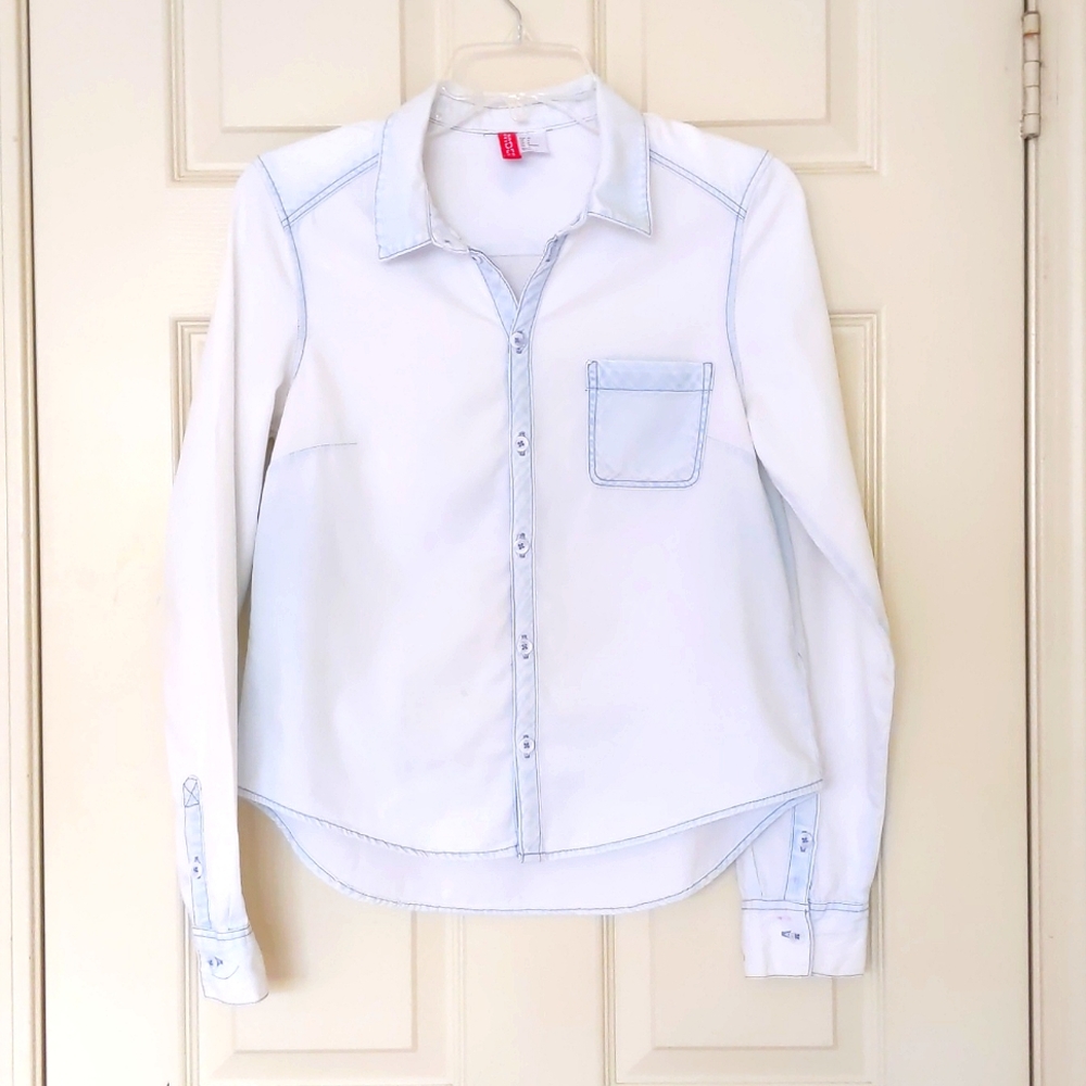H&M 100% Cotton Faded Style Button-Down Shirt.